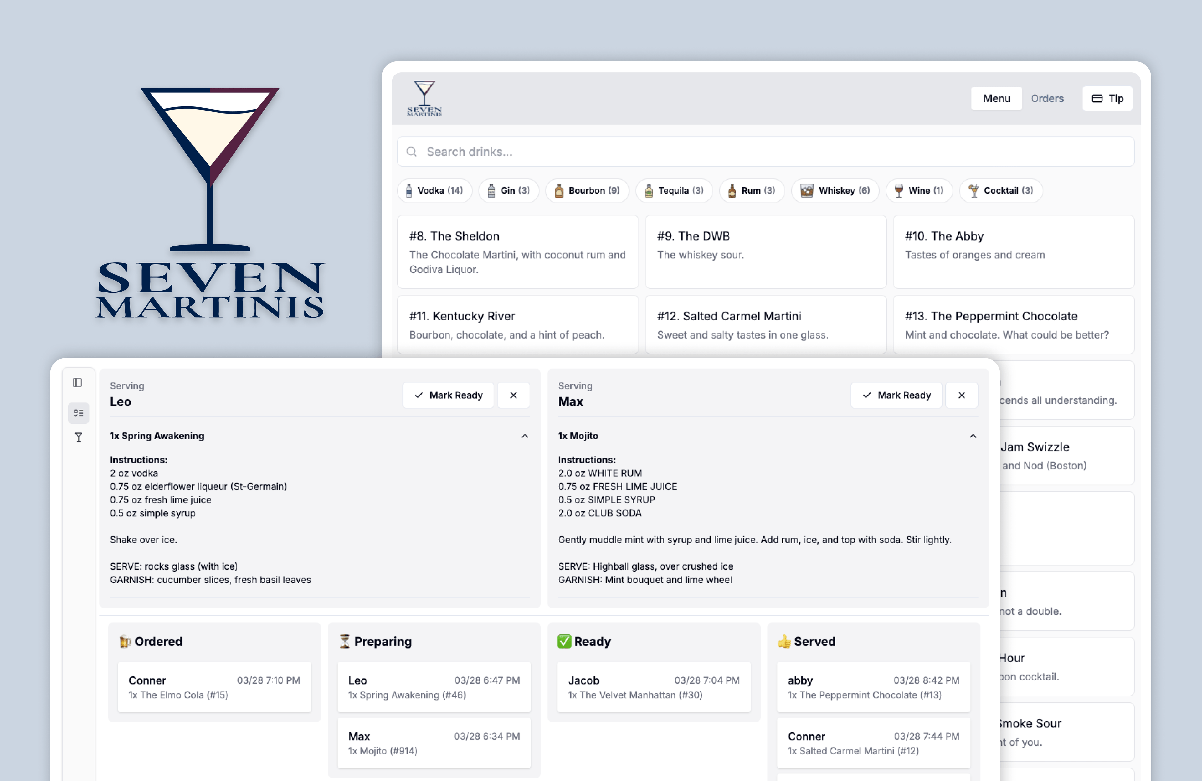 Seven Martinis: Bar Management System