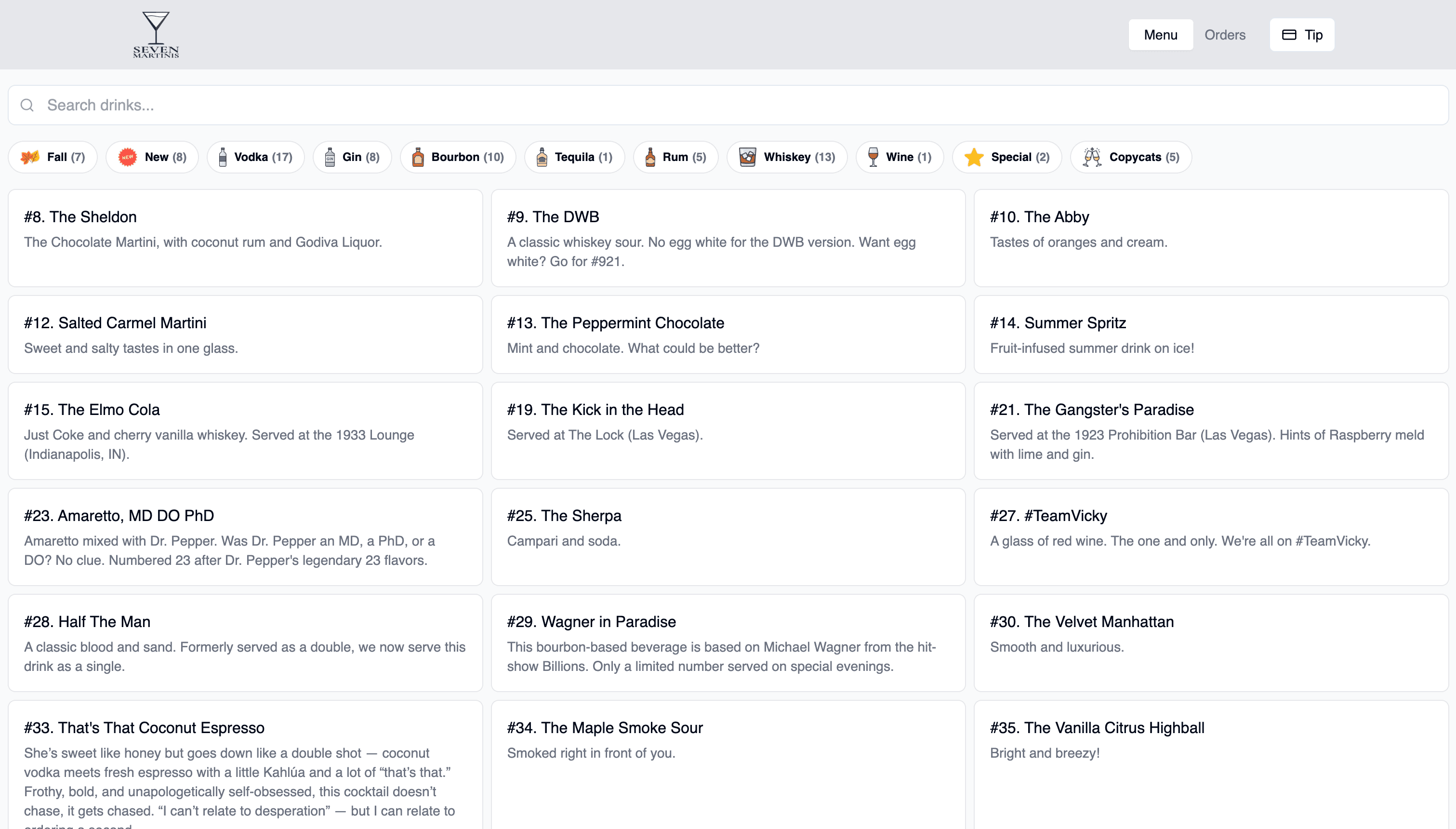 Seven Martinis: Bar Management System screenshot 2