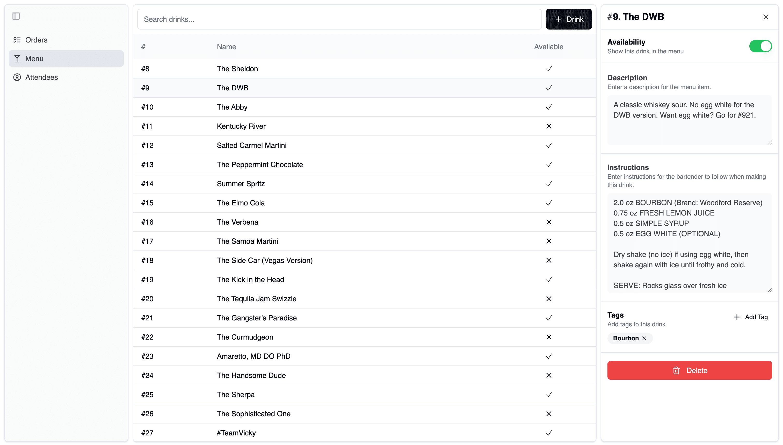Seven Martinis: Bar Management System screenshot 3